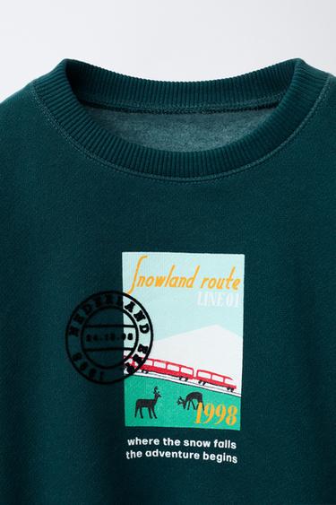 SNOWLAND PRINTED SWEATSHIRT - Petrol blue by Zara - Image 2