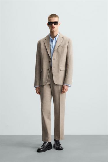 WOOL SUIT BLAZER - Beige by Zara - Image 0