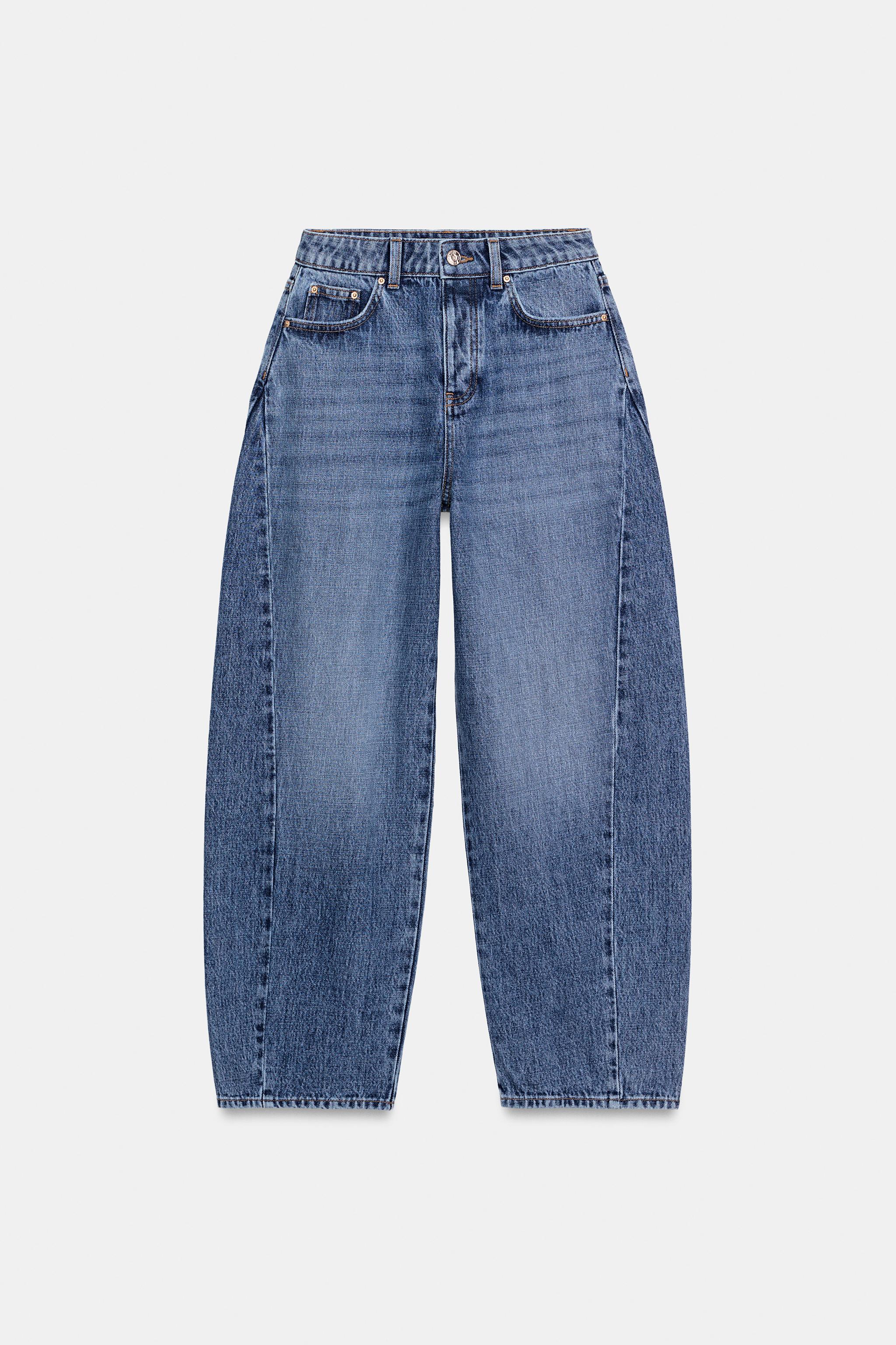 Z1975 HIGH-RISE BARREL JEANS — Mid-blue