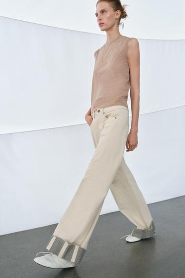 JEAN ZW COLLECTION RELAXED TAILLE MOYENNE - Écru de Zara - Image 3