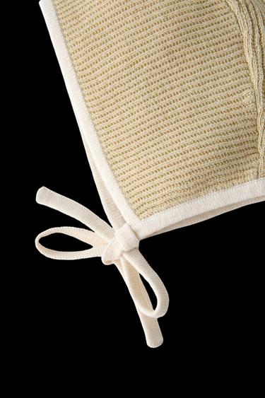 Zara CONTRAST TRIM BONNET - Olive Green