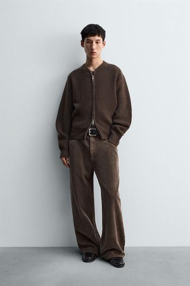 RELAXED FIT CORDUROY TROUSERS - Brown by Zara