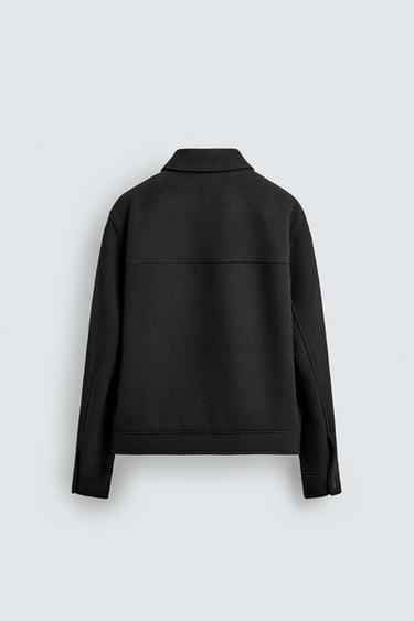 JACKE AUS STOFF MIT REISSVERSCHLUSS - Schwarz von Zara
