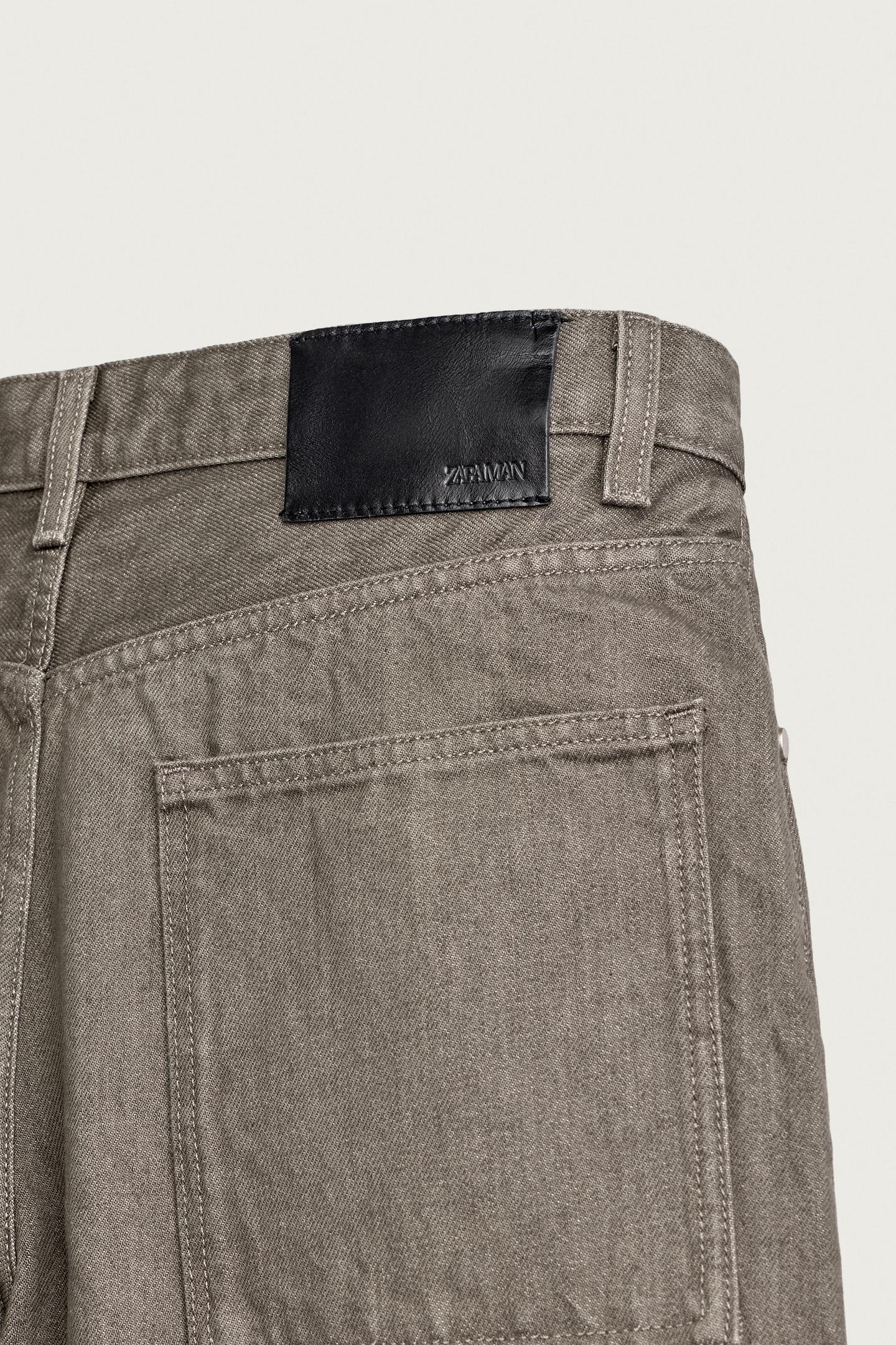 Мужские брюки Zara Wide Fit, цвет: Хаки — фото 9