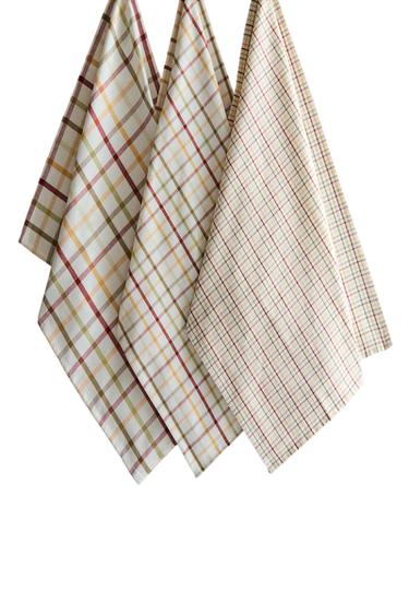 SET OF DYED THREAD TEA TOWELS (SET OF 3) - Green by Zara