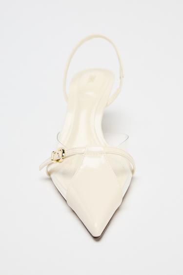 VINYL SLINGBACKS WITH BUCKLE - White by Zara - Image 3