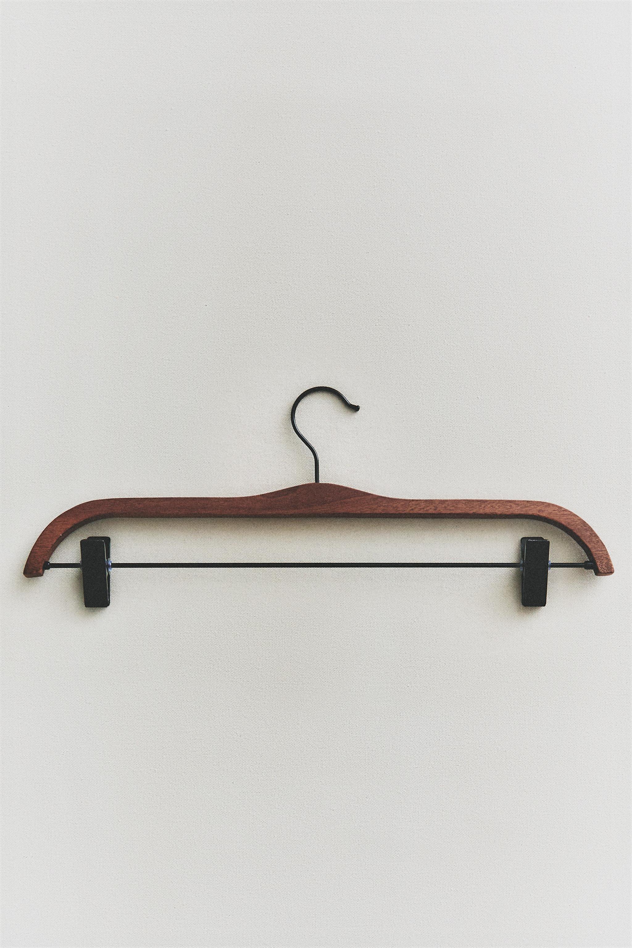 WOOD-FINISH SKIRT HANGER SET (PACK OF 2)