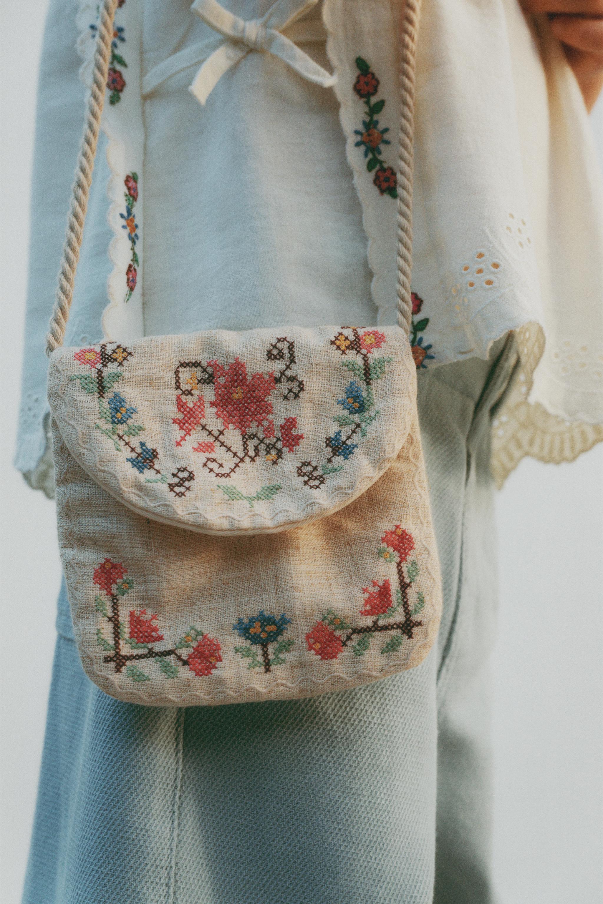 刺繍ディテールクロスボディバッグ - マルチカラー | ZARA Japan / 日本