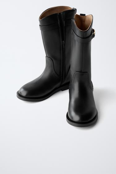 TALL BOOT WITH BUCKLE - Black by Zara - Image 2