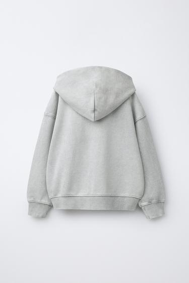SWEAT ZIPPÉ À INSCRIPTION - Gris clair de Zara - Image 1
