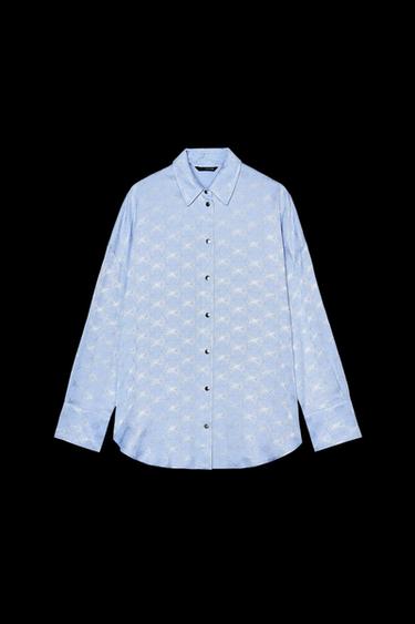 FLIESSENDES JACQUARDHEMD - Himmelblau von Zara - Bild 0