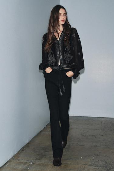 JEANS ZW COLLECTION BOOTCUT HOHE TAILLE - Schwarz von Zara