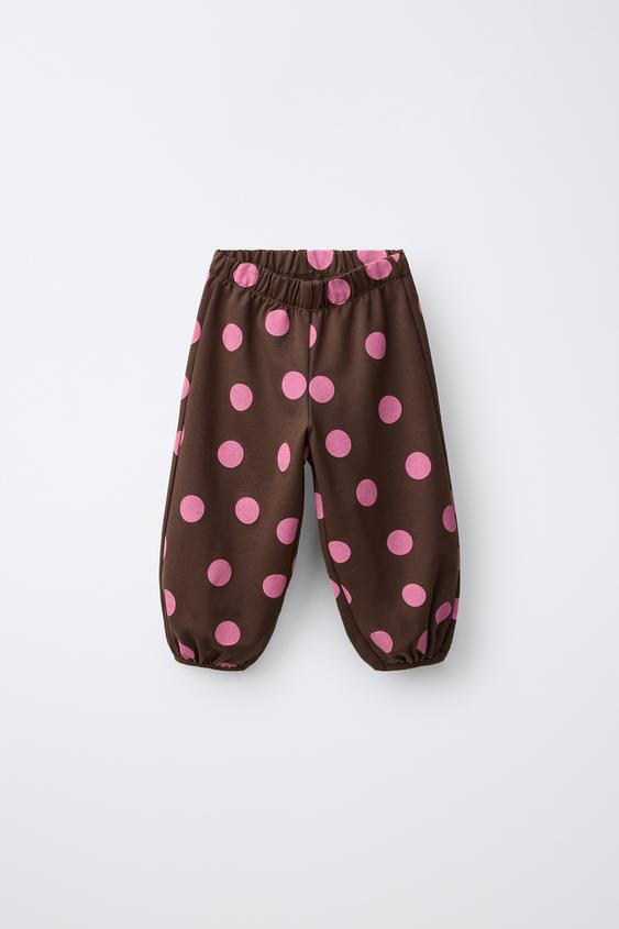 POLKA DOT BALLOON TROUSERS - Chocolate by Zara - Image 0