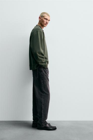SWEAT COL ZIPPÉ - Vert moyen de Zara - Image 3