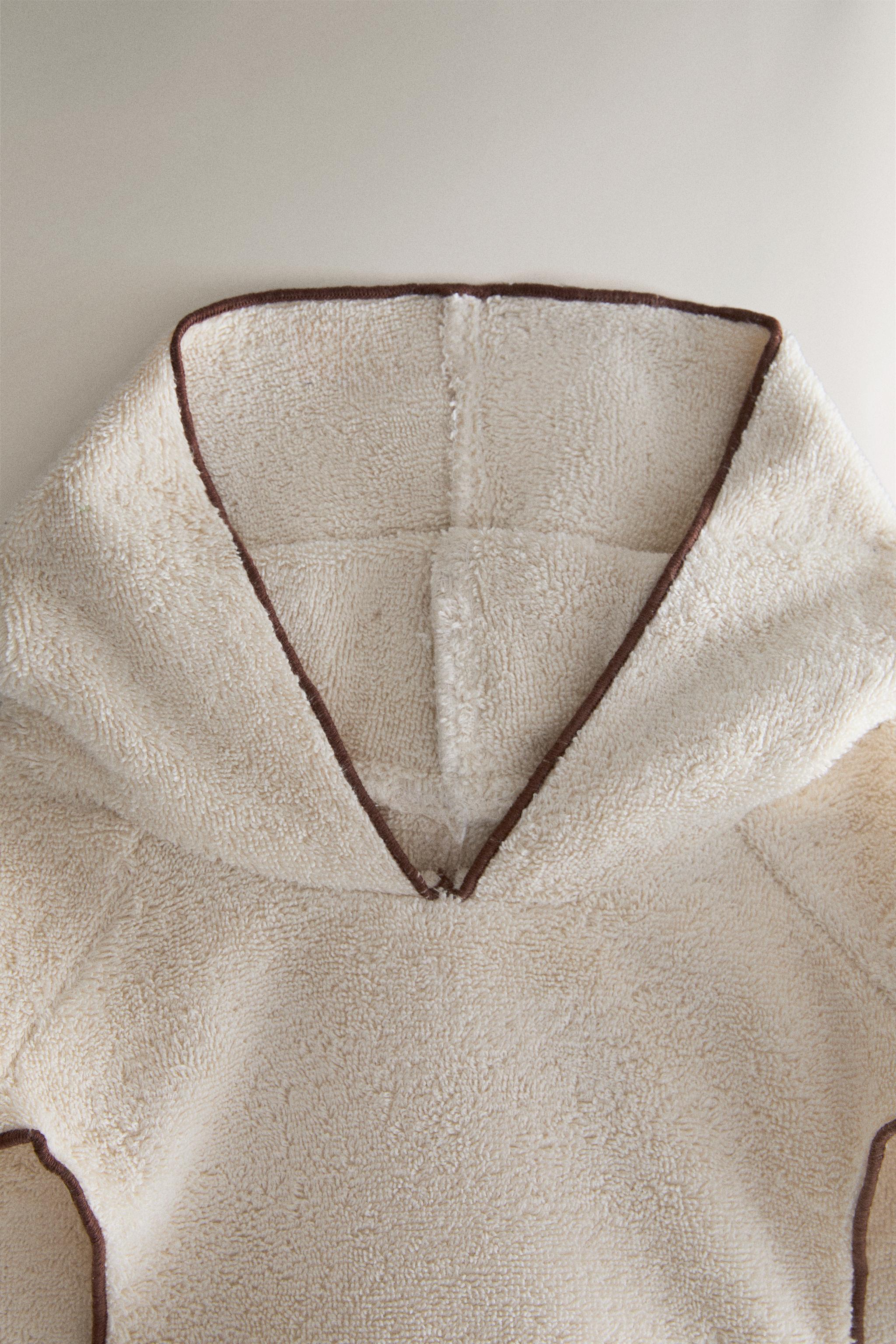 COTTON PET BATHROBE — Ecru
