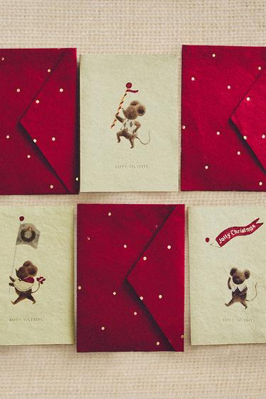 ENSEMBLE CARTES POSTALES SOURIS NOËL (ENSEMBLE DE 6) - Multicolore de Zara - Image 5