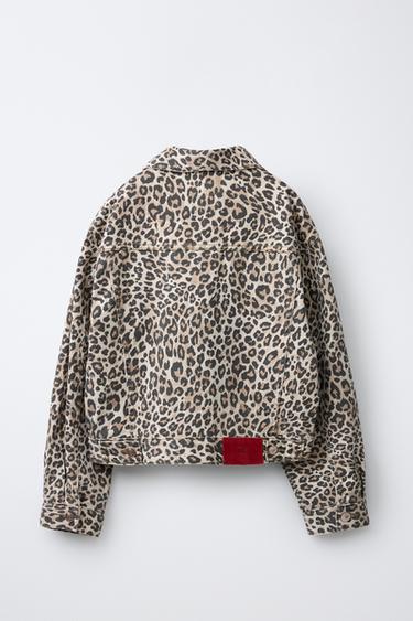 ANIMAL PRINT DENIM JACKET - Brown by Zara - Image 1