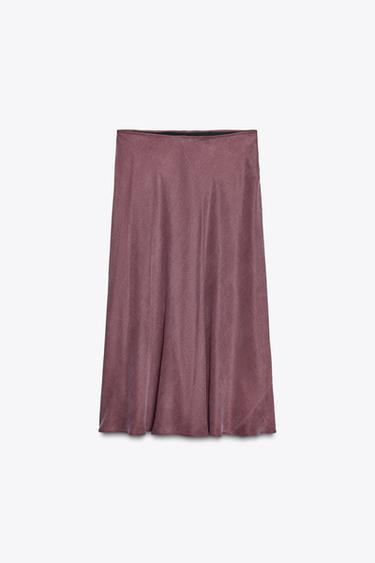 ZW COLLECTION MIDI SKIRT - Aubergine by Zara - Image 0