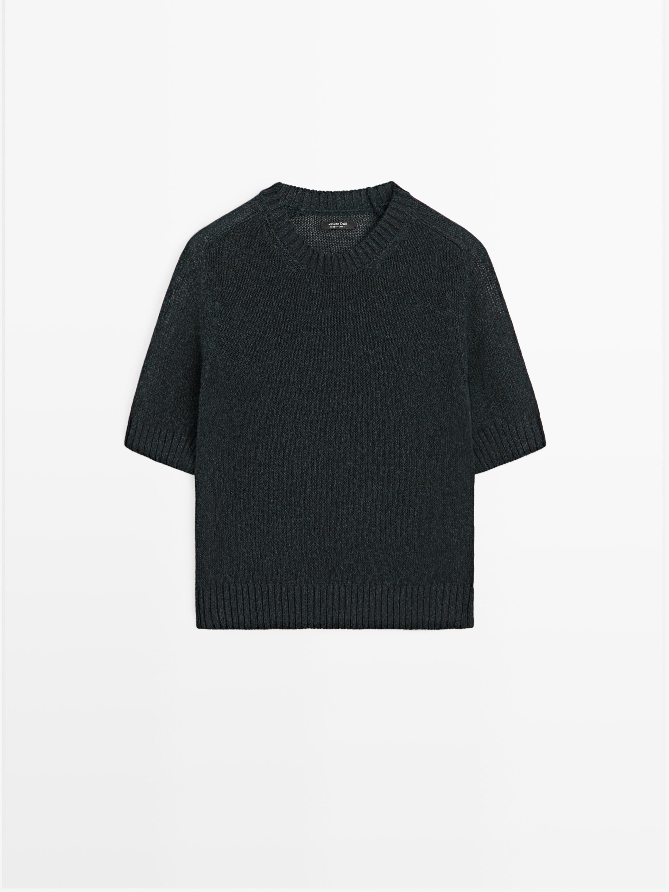 Pull en maille manches courtes