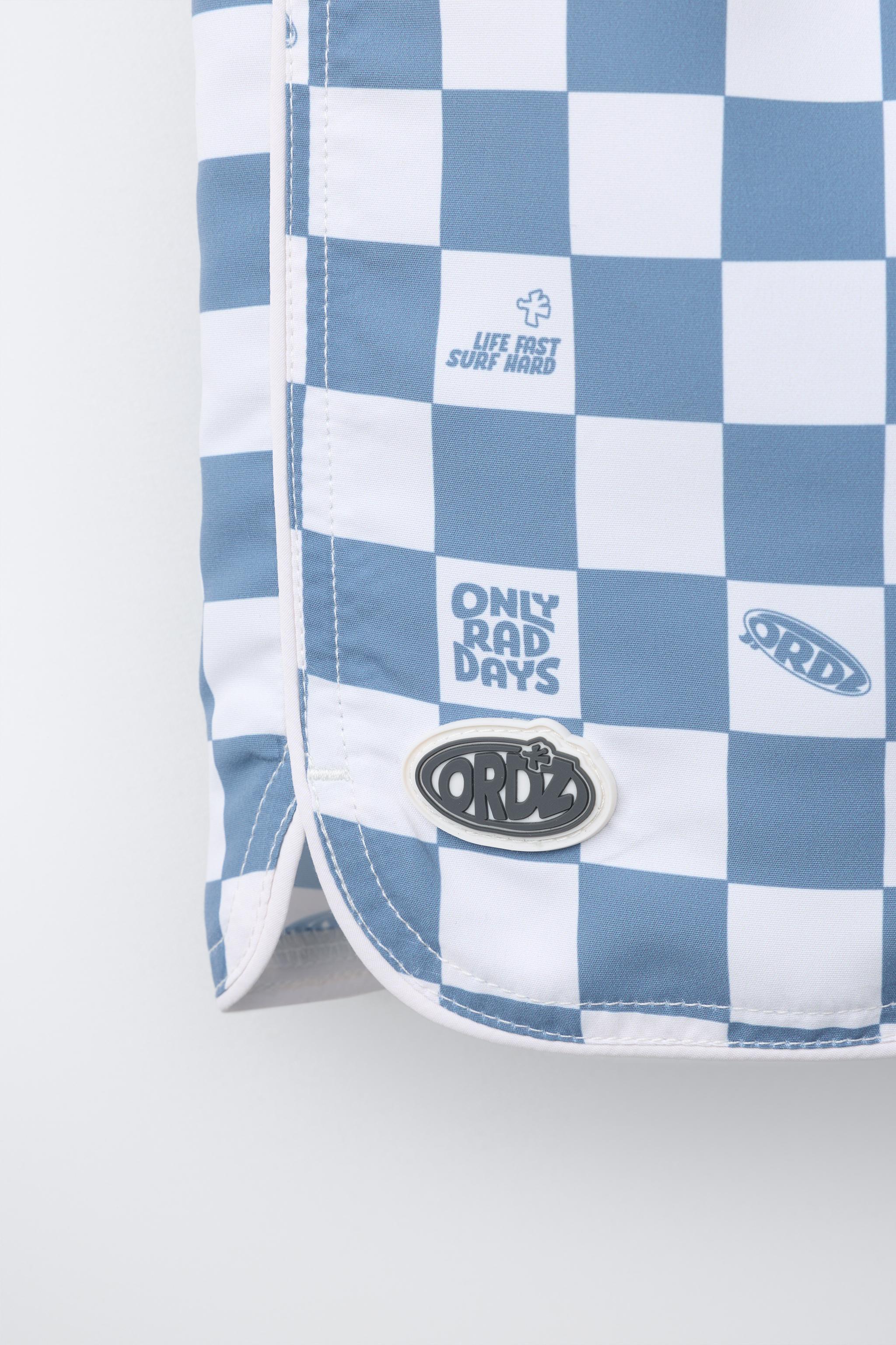 6-14 YEARS/ CHECKERBOARD LOGO SWIMSUIT