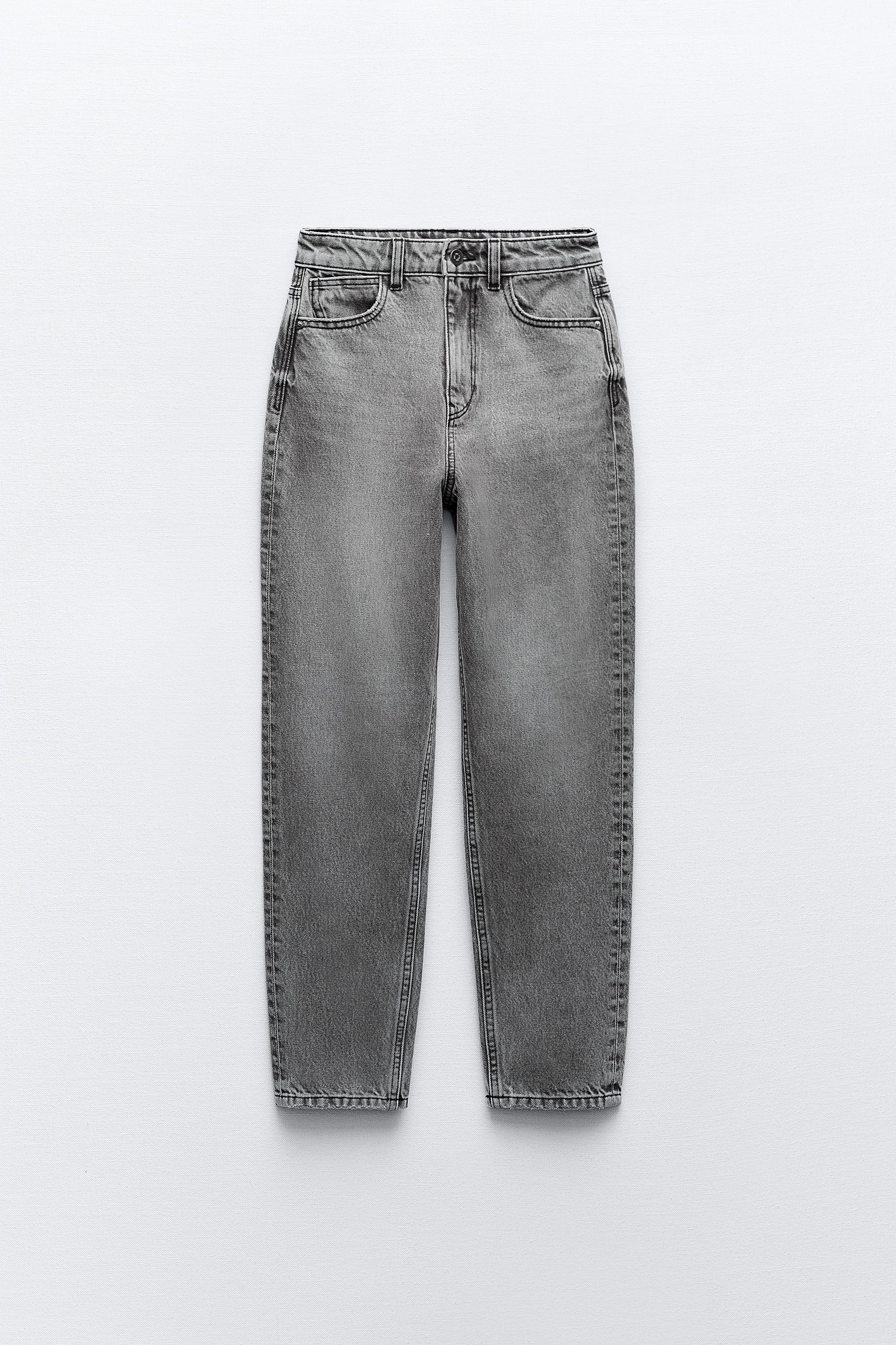 Z1975 REGULAR LEG HIGH-WAIST LONG LENGTH JEANS - Mid-blue | ZARA 