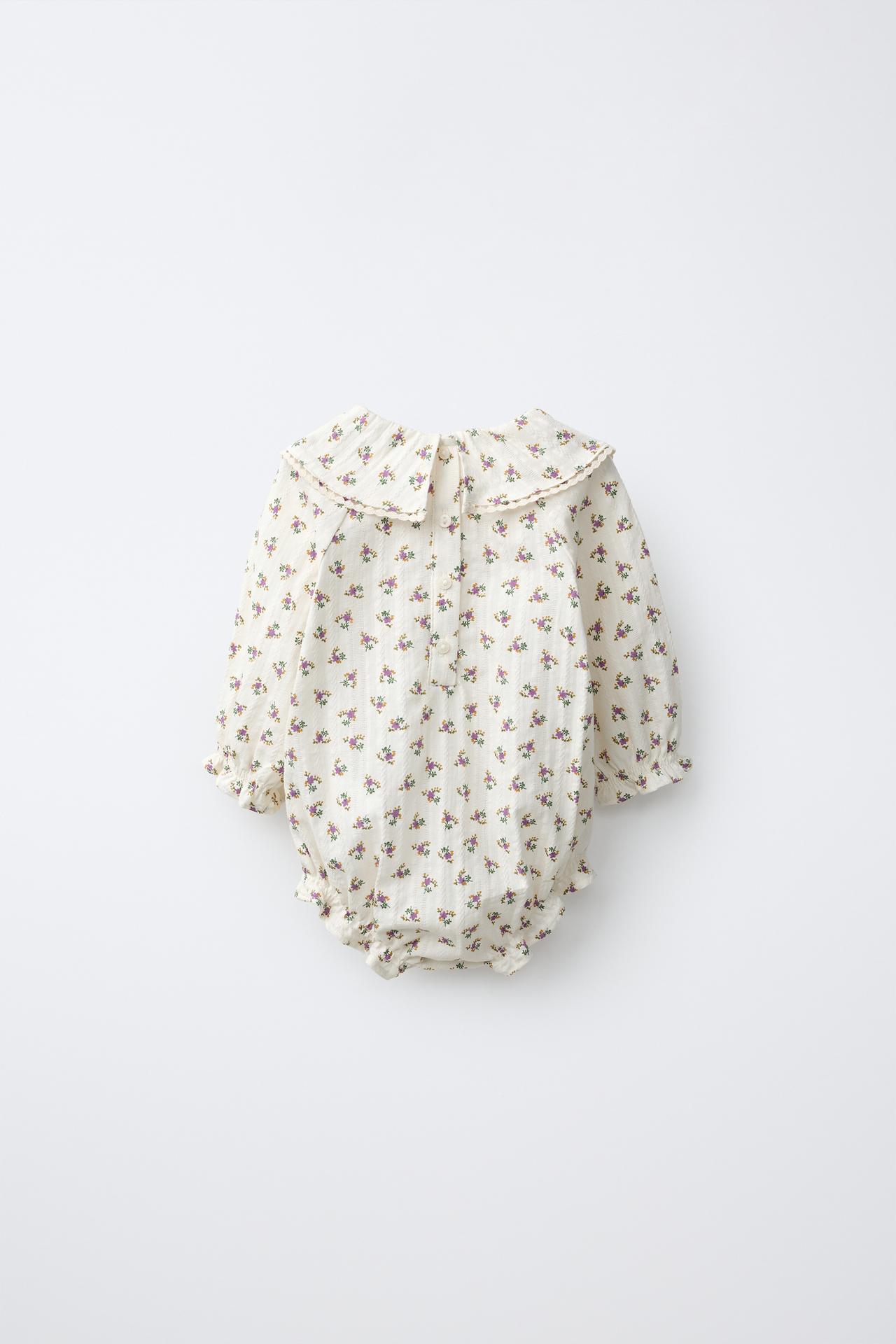 FLORAL PRINT BODYSUIT — Pink