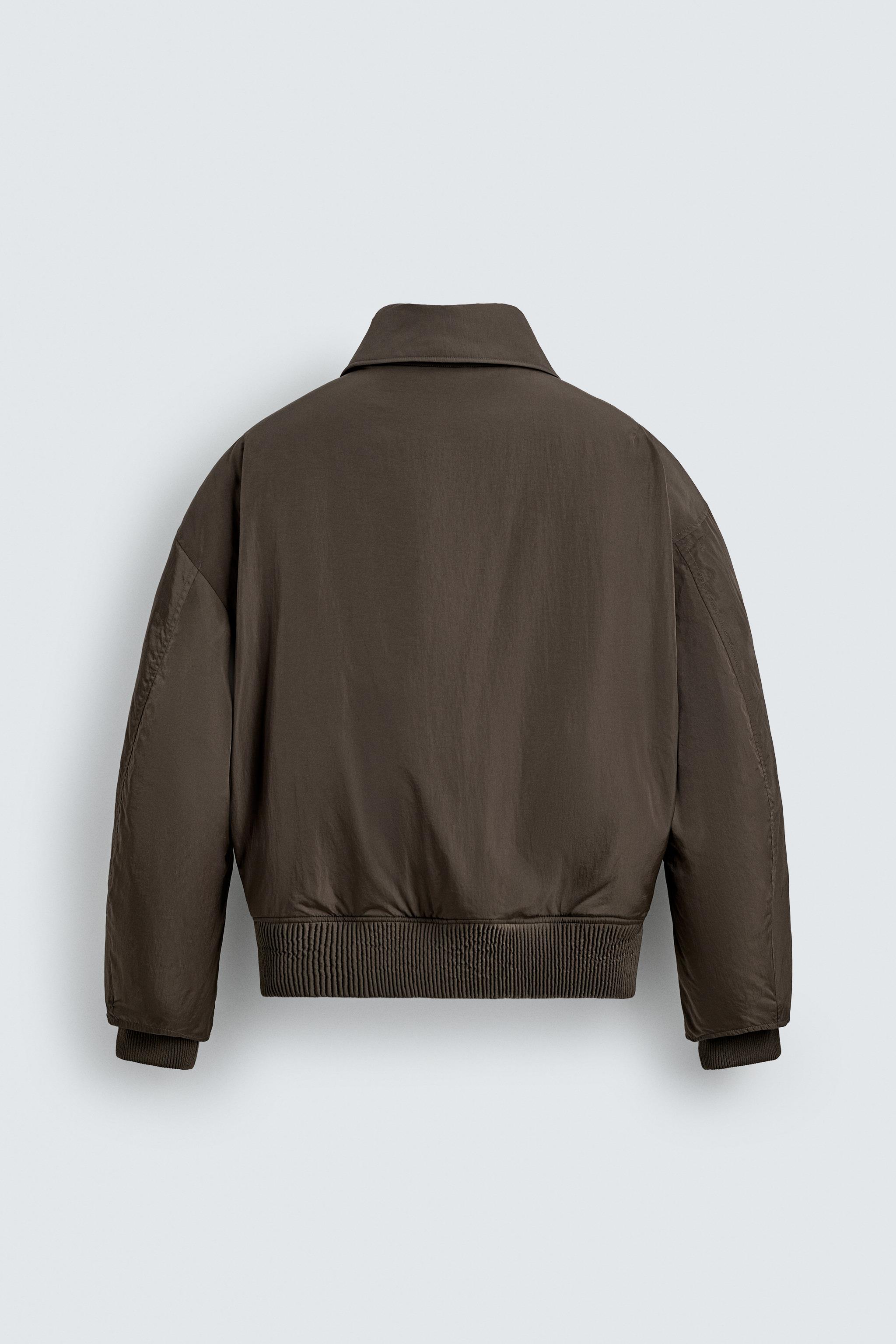 コントラストキルティングボンバージャケット - ダークブラウン | ZARA