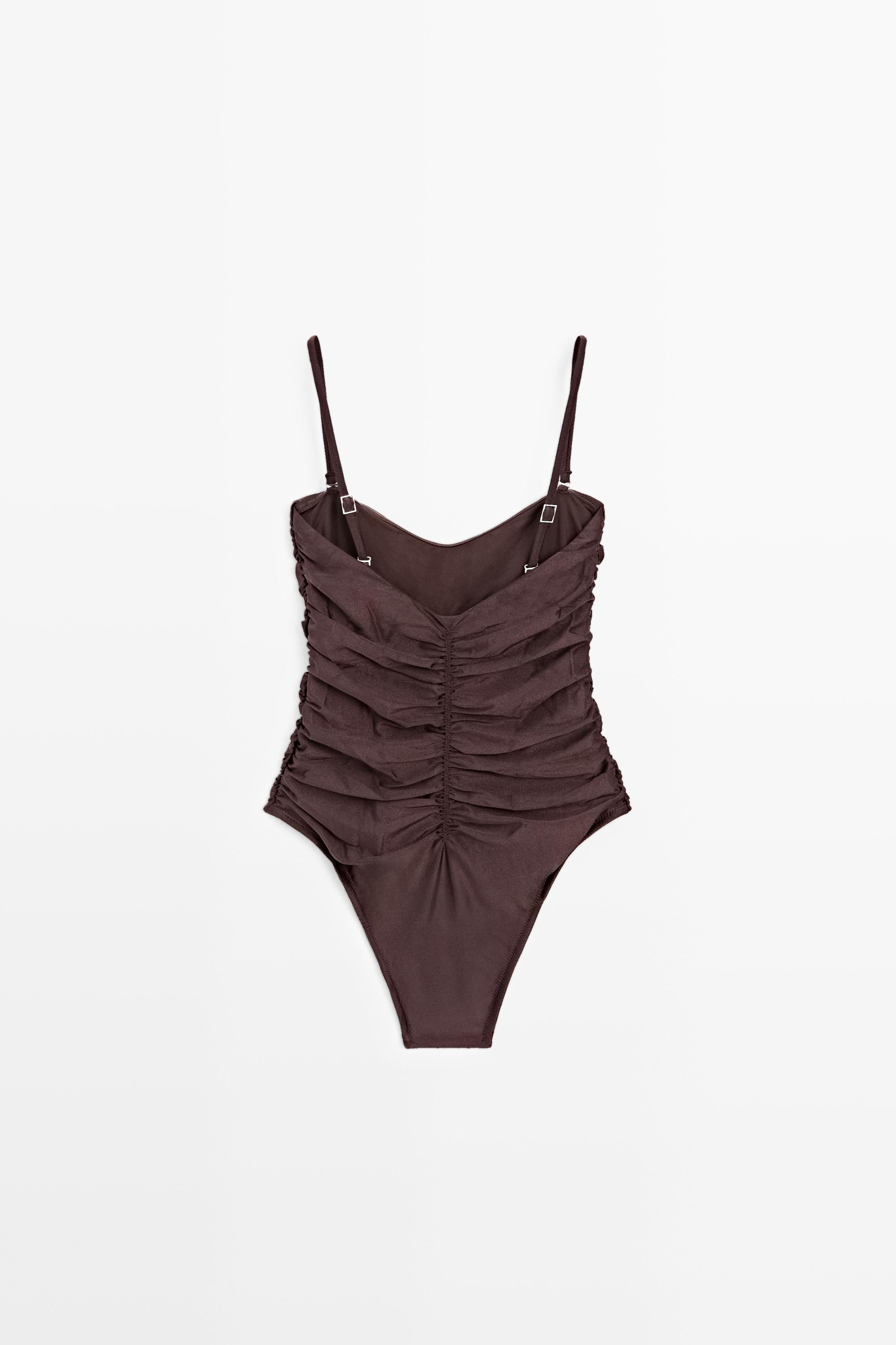 Maillot de bain froncé brillant