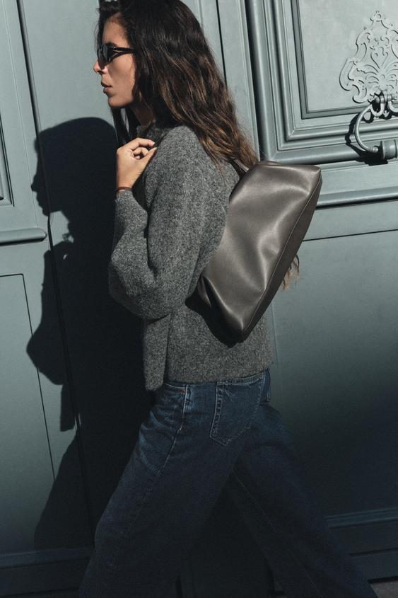SAC D ÉPAULE ALLONGÉ - Gris de Zara - Image 0