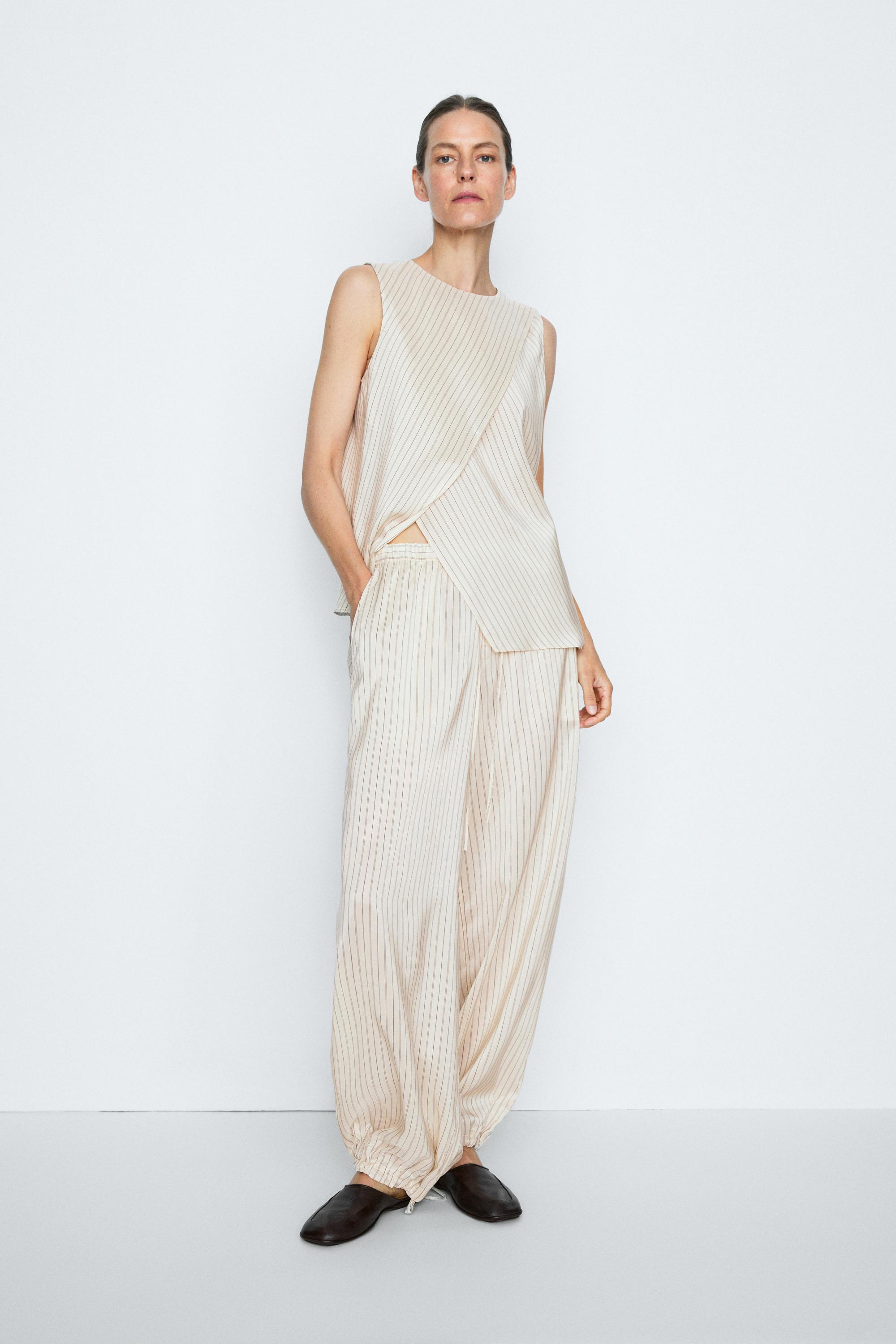 Pantalon bouffant fluide à rayures - STUDIO