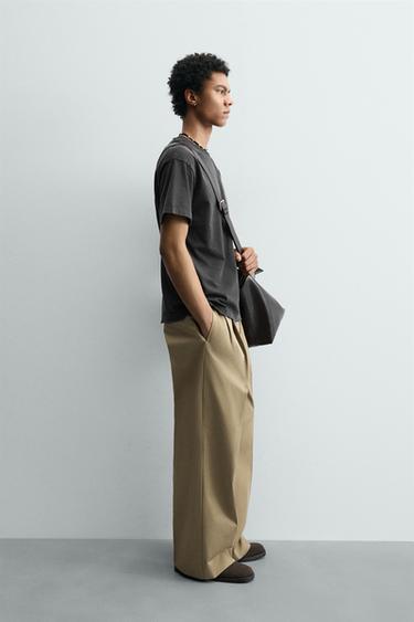 T-SHIRT COUPE BOXY DÉLAVÉ - Anthracite foncé de Zara - Image 3