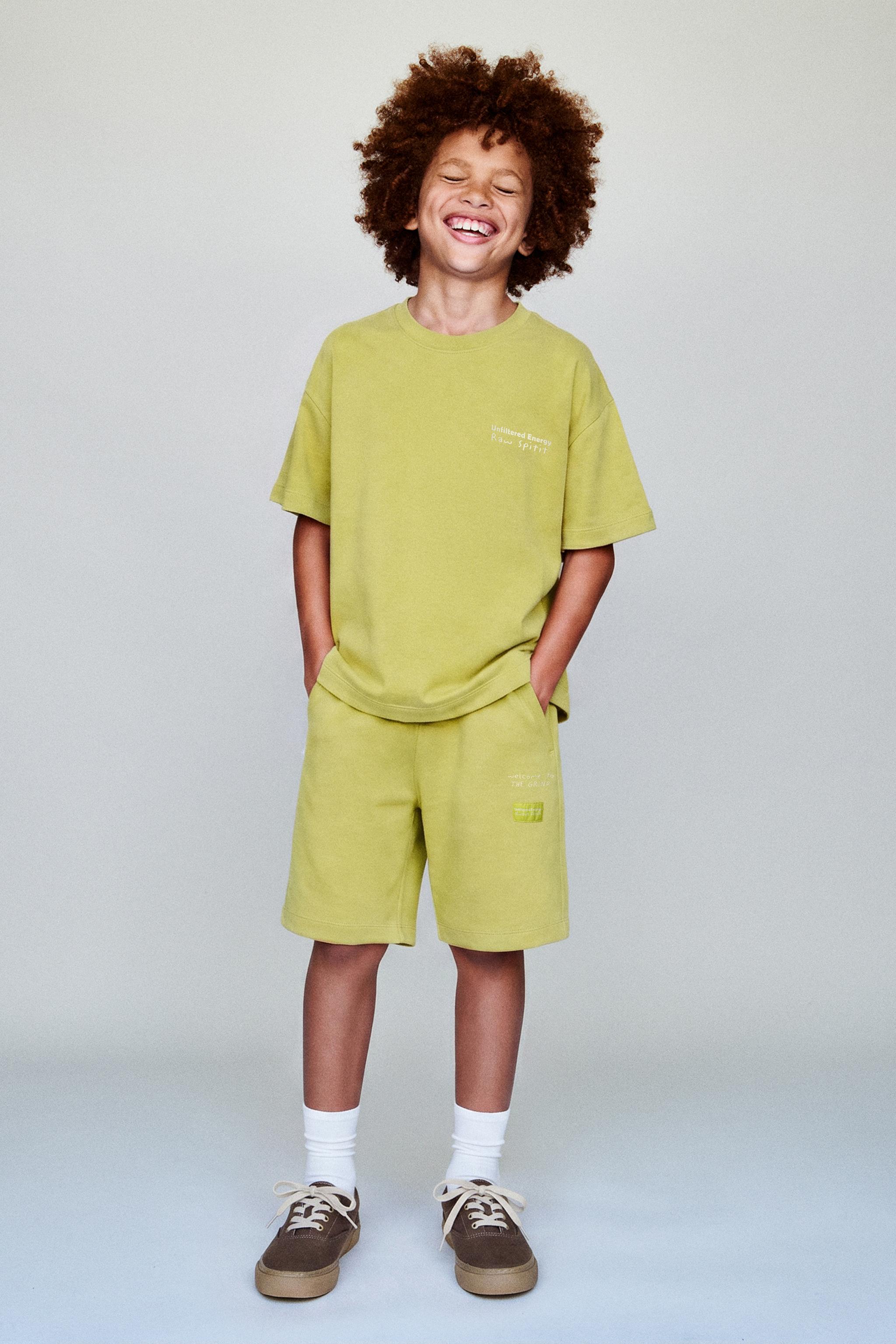 Детские шорты Zara INTERLOCK T-SHIRT AND BERMUDA SET
