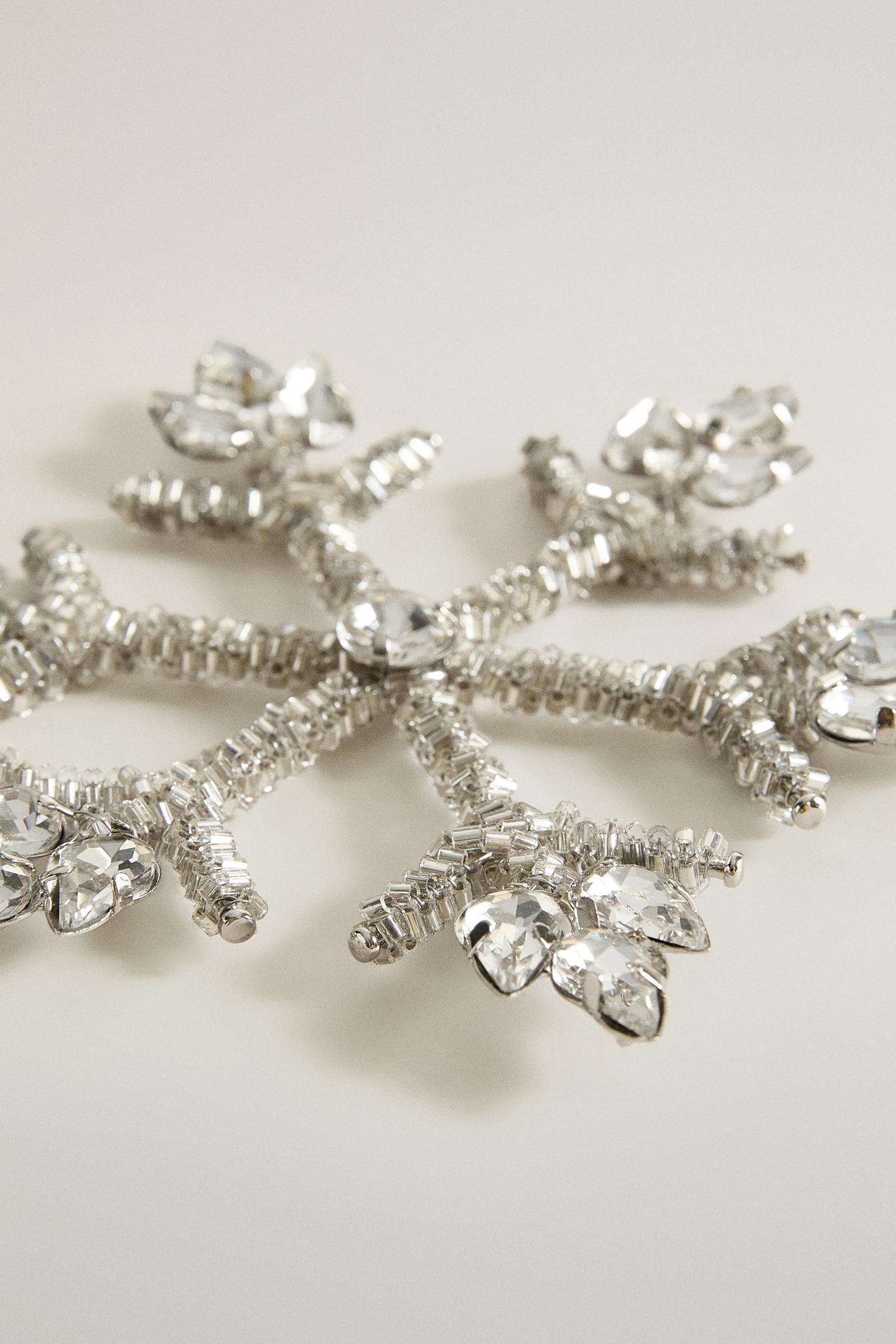 Ёлочные украшения Zara Crystal Snowflake Christmas Tree Ornament, цвет: Серебряный — фото 4
