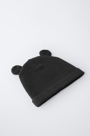 LOT DE DEUX BONNETS GAUFRÉS AVEC OREILLES ANIMAL PRINT - Écru de Zara - Image 2