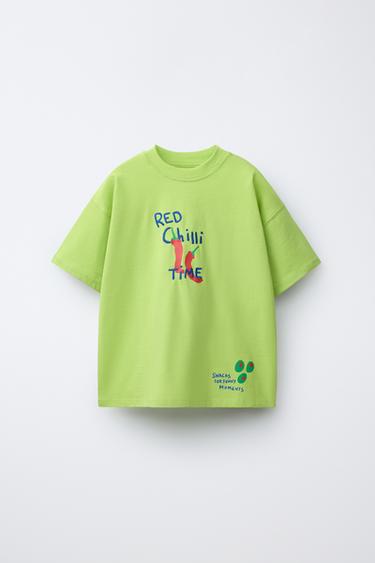 PRINTED T-SHIRT - Lime by Zara