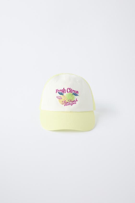 CASQUETTE EN RÉSILLE AVEC PIÈCE BRODÉE - Citron vert de Zara - Image 0