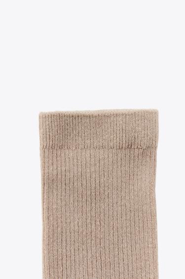 FINE RIBBED SOCKS - Sand by Zara - Image 1