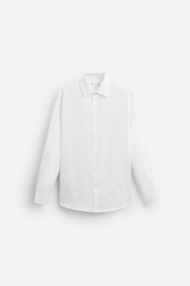 Zara EASY CARE TEXTURED SHIRT - White