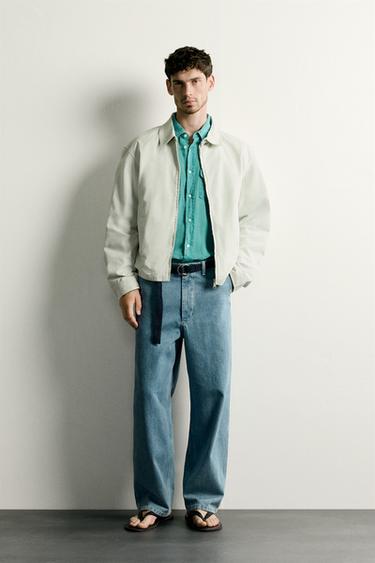 REGULAR FIT WASHED COTTON JACKET - Beige by Zara