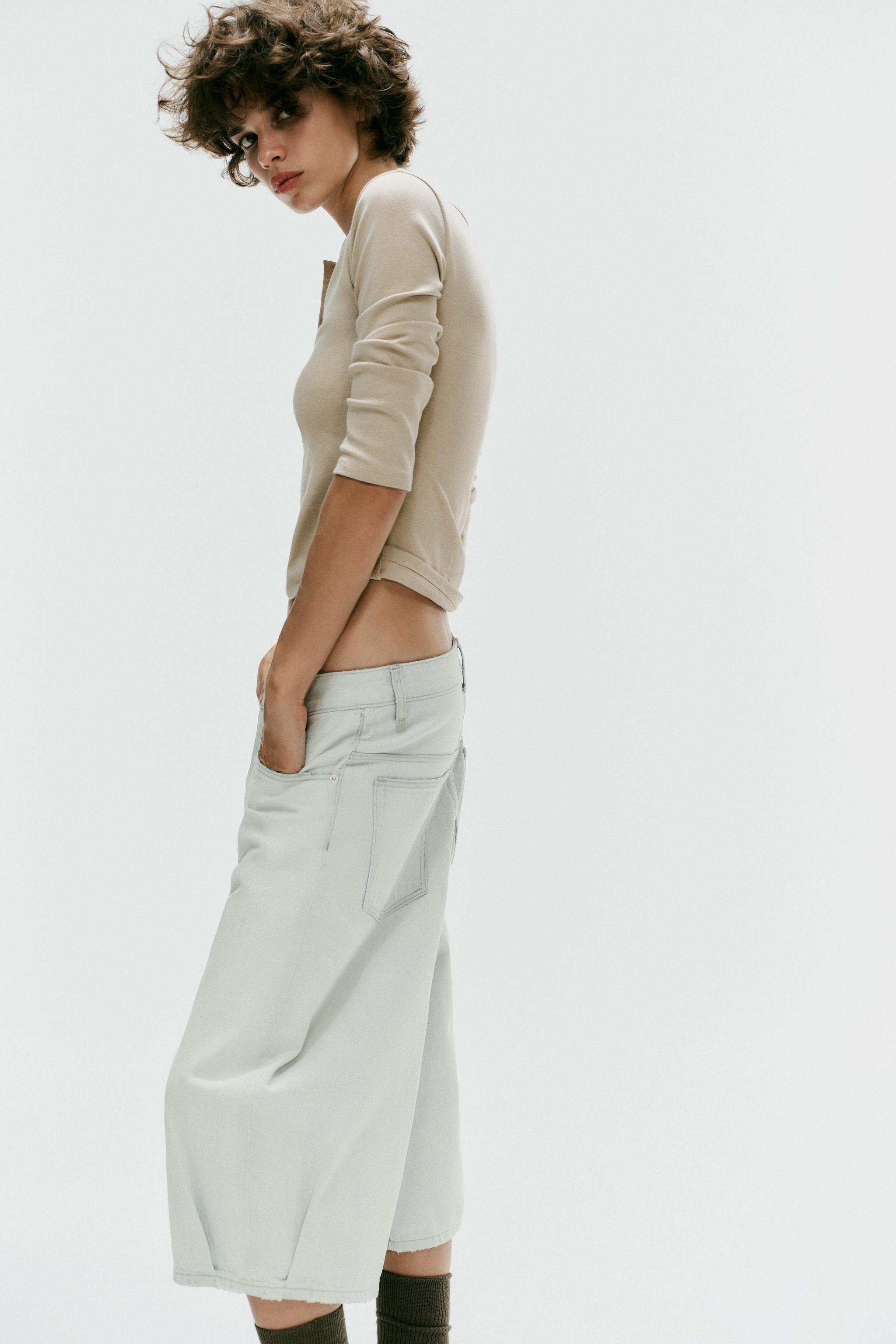 Женские шорты Zara MID-RISE BALLOON DENIM JORTS — фото 4