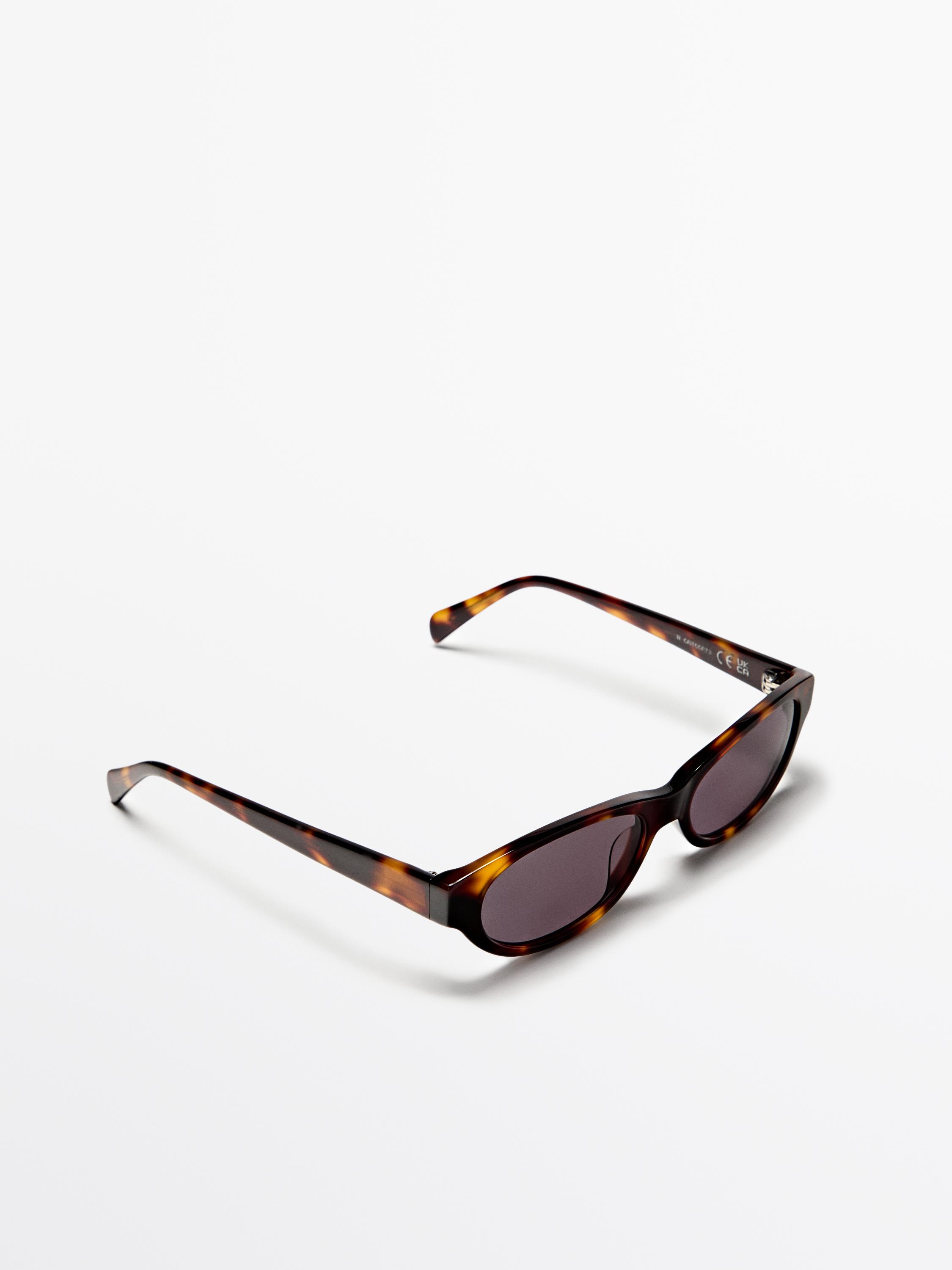 Lunettes de soleil étroites effet écaille