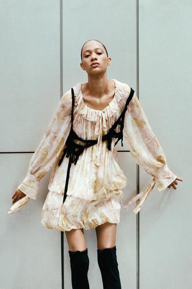 Zara PRINTED SHORT DRESS ZW COLLECTION - 025