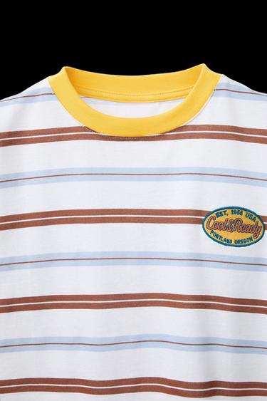 CAMISETA RAYAS Y BORDADO - Multicolor de Zara