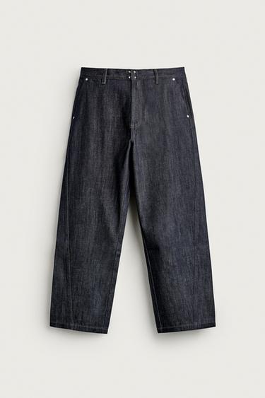 JEANS WIDE FIT CIERRE GANCHO METÁLICO - Índigo de Zara