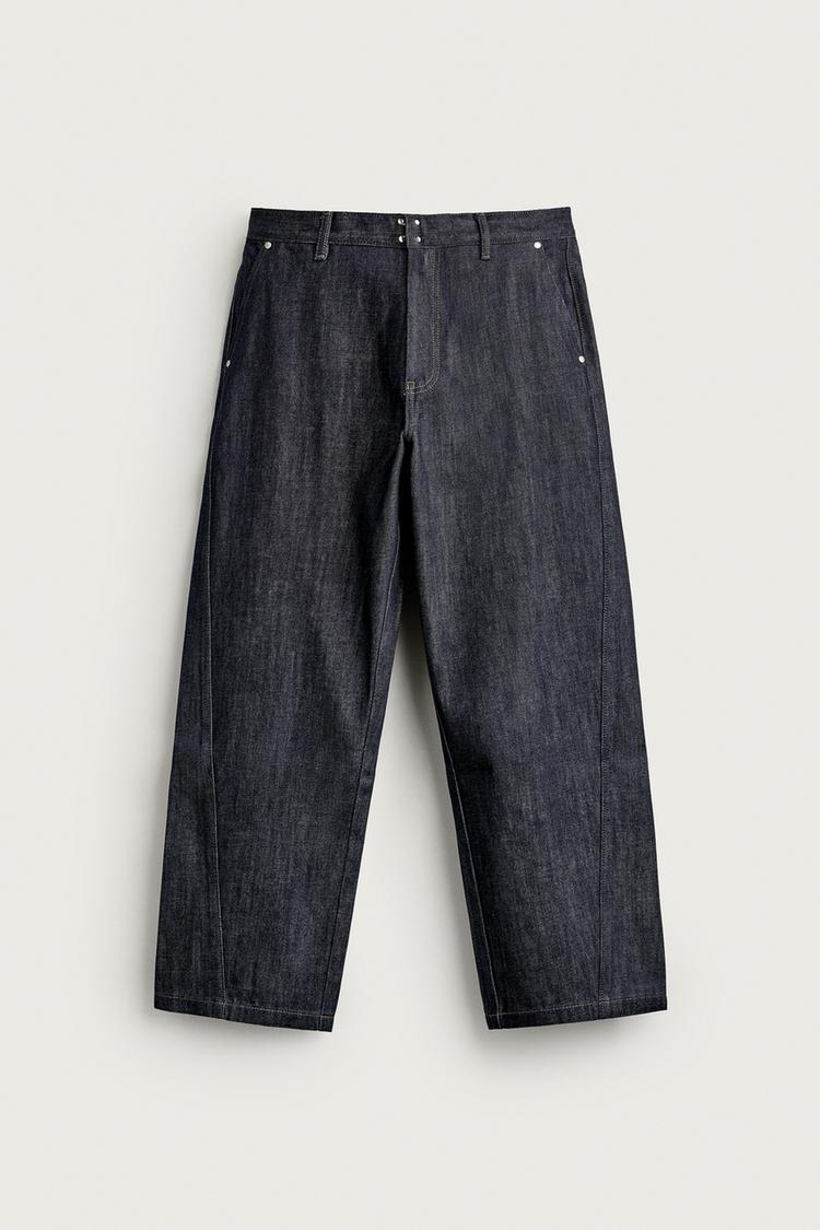 Jeans wide fit cierre gancho metalico