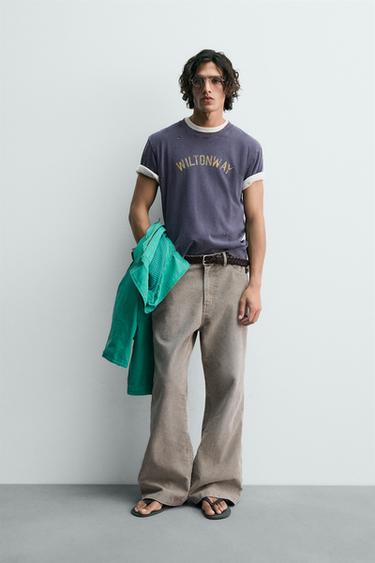 SPRANA MAJICA S POTISKOM ŠTEVILKE - Modra barva črnila de Zara - Slika 0