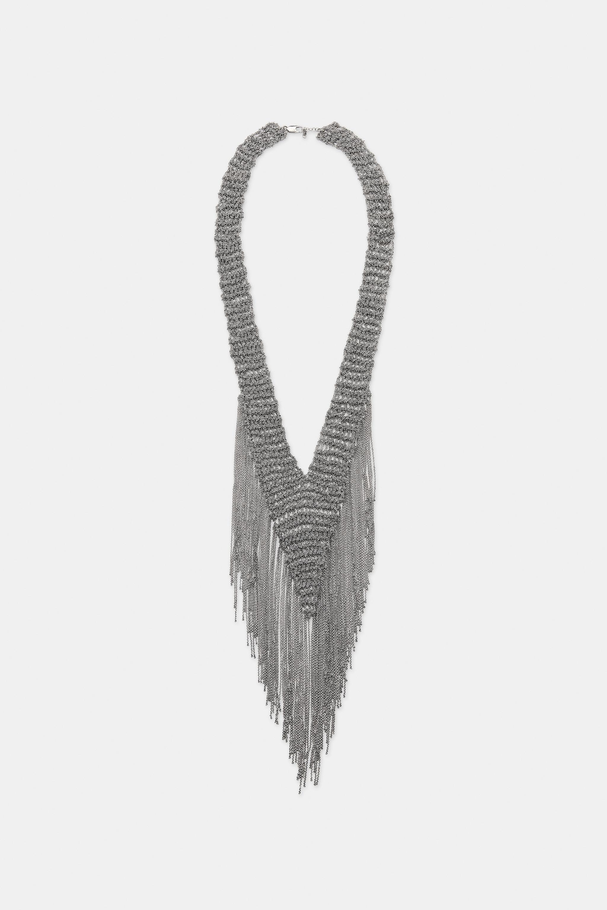 FRINGED MESH NECKLACE