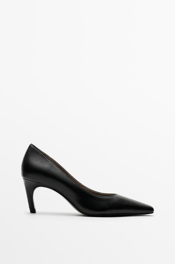 Zara Leather high-heel shoe - Black - Image 0