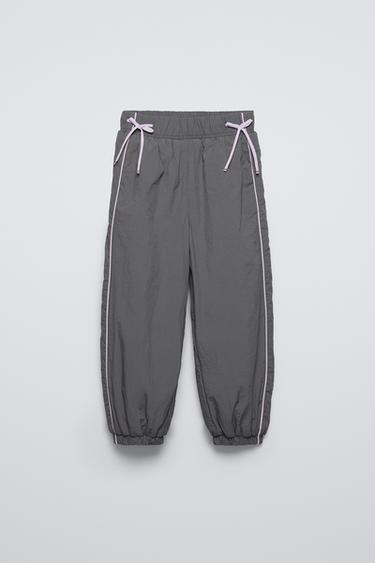 Zara 絨料襯裡科技布料長褲 - 煤灰色