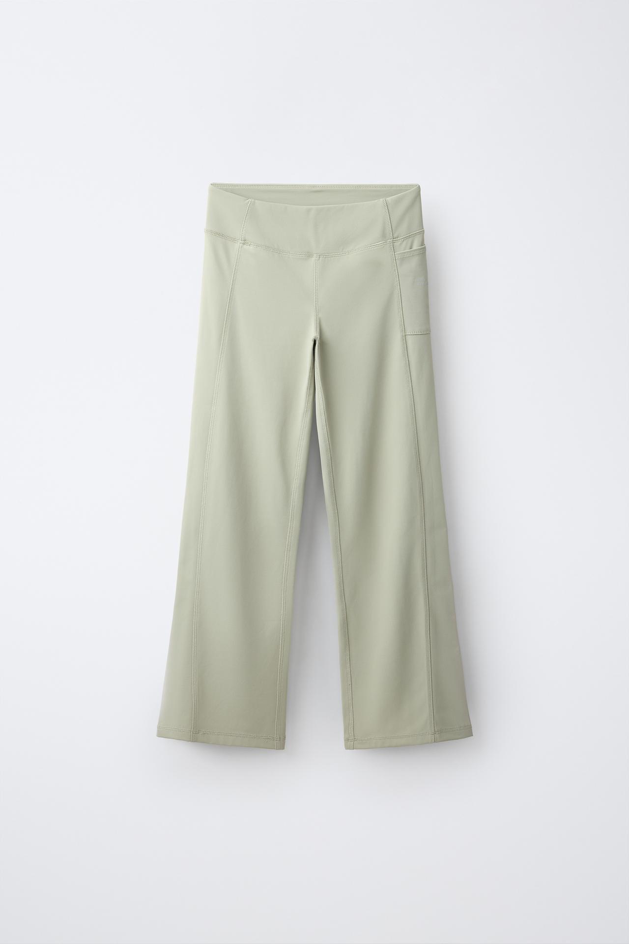 SPORTY TECHNICAL FLARE LEGGINGS — Greenish